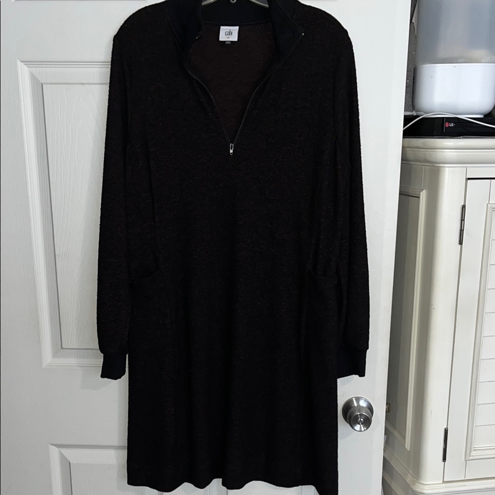 CAbi Black Long Sleeve Sweater Dress